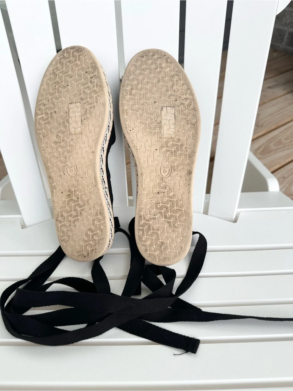 Rothy's Black Espadrille Lace-Up Flats